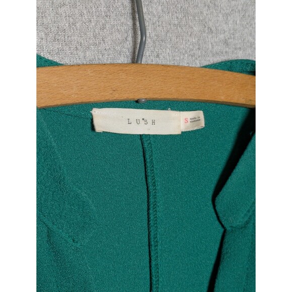 Lush Women's Small Novak Split Neck Three Quarter Sleeve Dress Popover Green - Picture 4 of 10